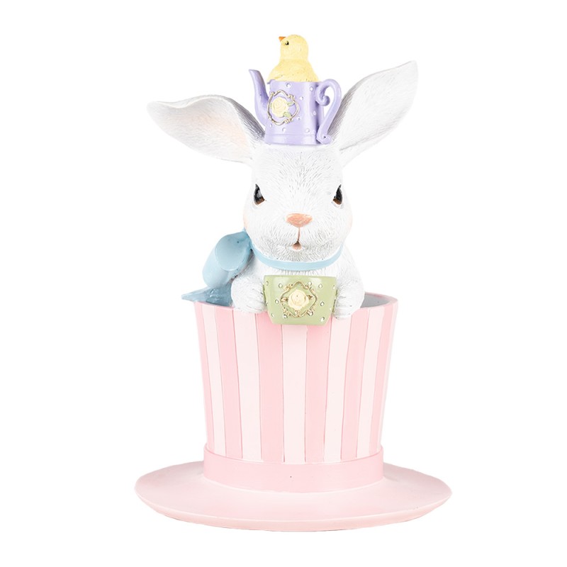 Clayre & Eef Decorative Figurine Rabbit Ø 18x26 cm White Plastic