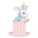 Clayre & Eef Decorative Figurine Rabbit Ø 18x26 cm White Plastic