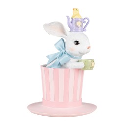 Clayre & Eef Decorative Figurine Rabbit Ø 18x26 cm White Plastic