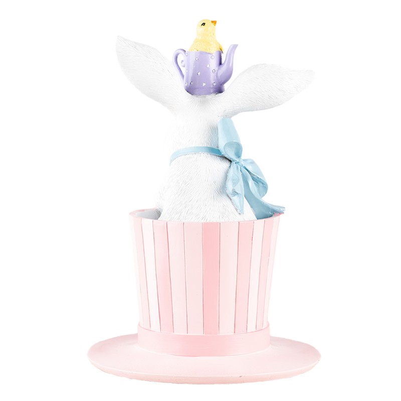 Clayre & Eef Decorative Figurine Rabbit Ø 18x26 cm White Plastic