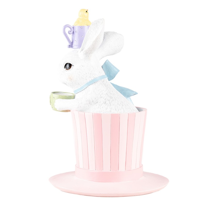 Clayre & Eef Decorative Figurine Rabbit Ø 18x26 cm White Plastic