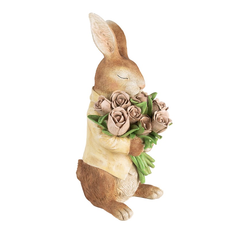 Clayre & Eef Statuetta decorativa Coniglio 39 cm Marrone Plastica