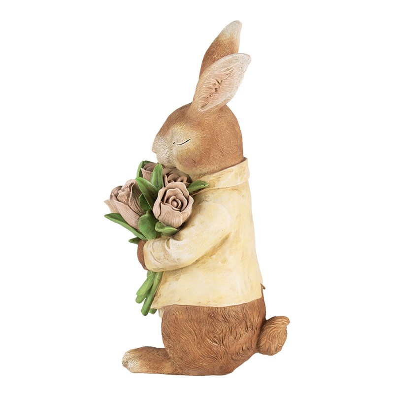 Clayre & Eef Statuetta decorativa Coniglio 39 cm Marrone Plastica