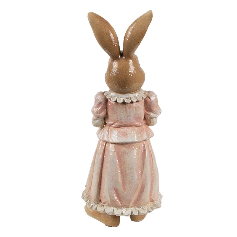 Clayre & Eef Statuetta decorativa Coniglio 26 cm Marrone Rosa Plastica