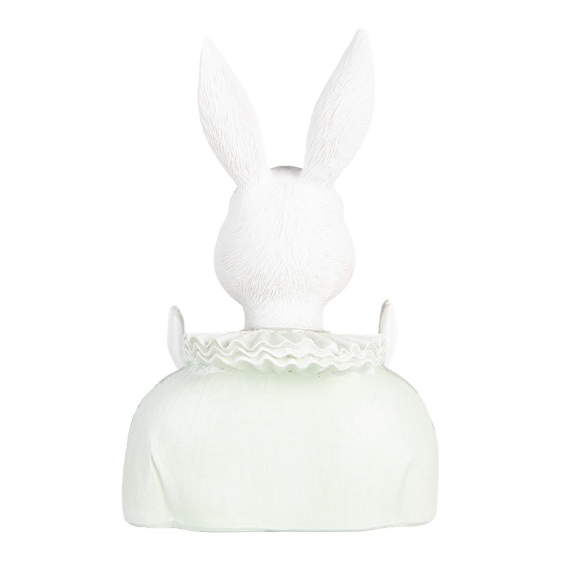 Clayre & Eef Decorative Figurine Rabbit 16 cm White Green Plastic