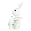 Clayre & Eef Decorative Figurine Rabbit 16 cm White Green Plastic