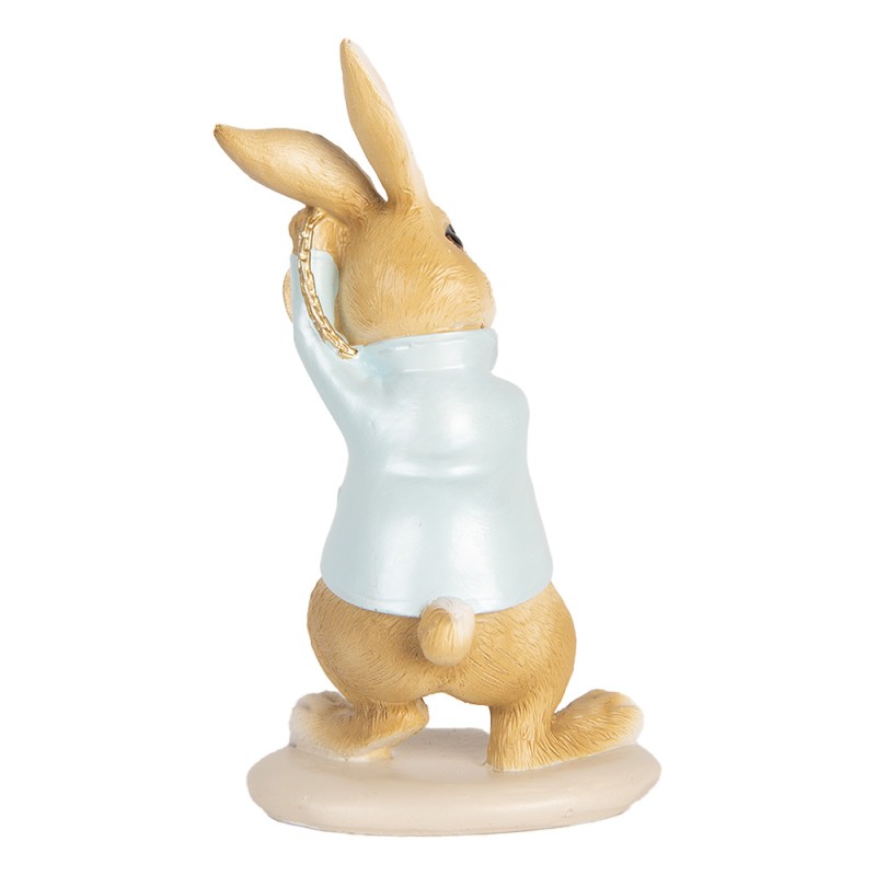 Clayre & Eef Figurine décorative Lapin 15 cm Beige Bleu Plastique