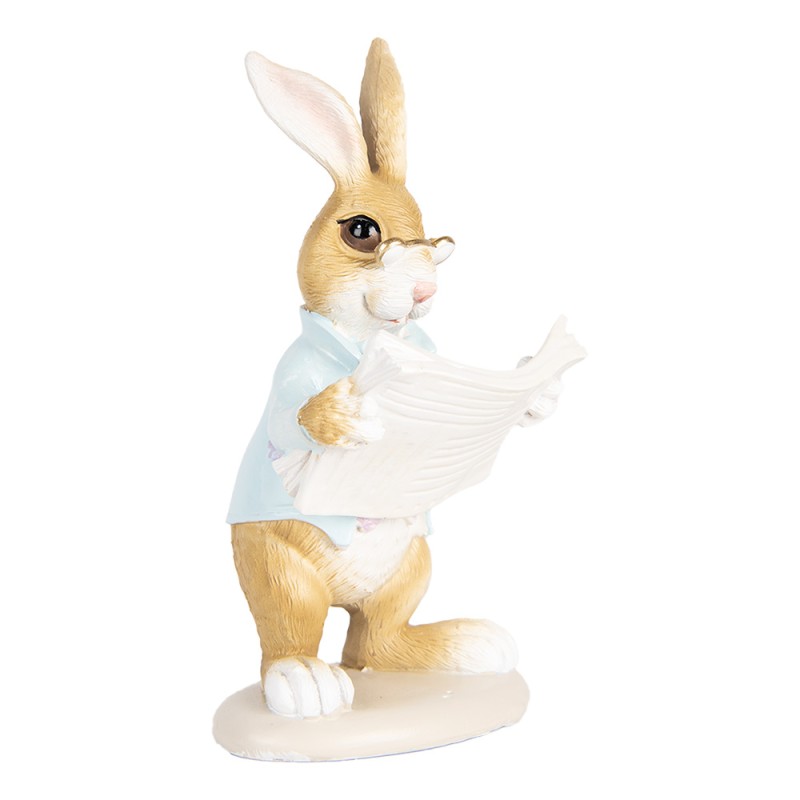 Clayre & Eef Statuetta decorativa Coniglio 15 cm Beige Plastica
