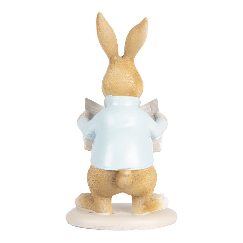 Clayre & Eef Statuetta decorativa Coniglio 15 cm Beige Plastica