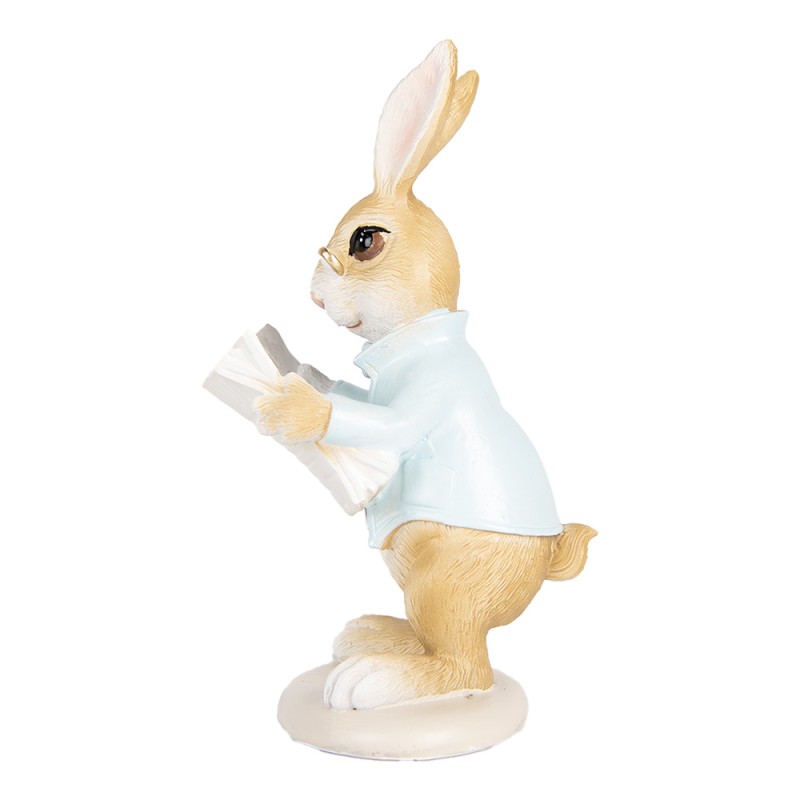 Clayre & Eef Statuetta decorativa Coniglio 15 cm Beige Plastica