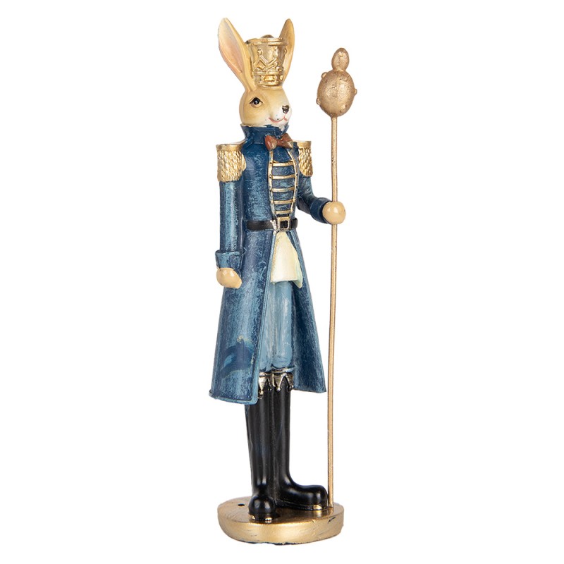 Clayre & Eef Statuetta decorativa Coniglio 18 cm Beige Blu  Plastica