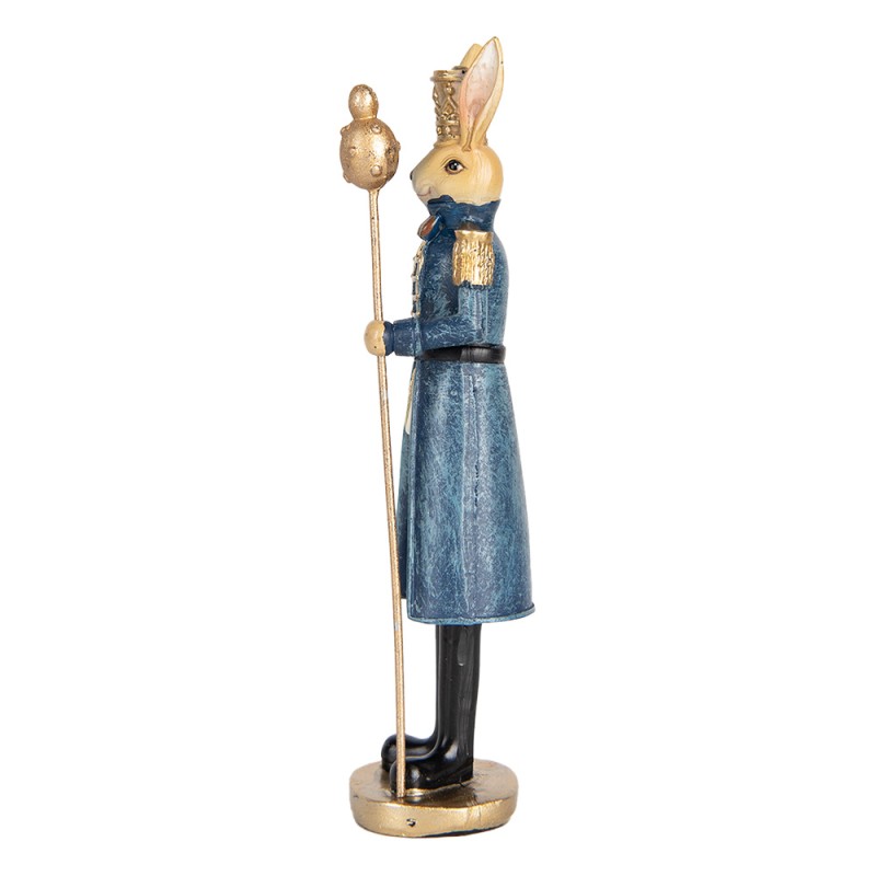 Clayre & Eef Statuetta decorativa Coniglio 18 cm Beige Blu  Plastica