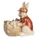 Clayre & Eef Figurine décorative Lapin 28x18x30 cm Beige Rouge Plastique
