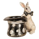 Clayre & Eef Statuetta decorativa Coniglio 20x13x19 cm Beige Nero Plastica