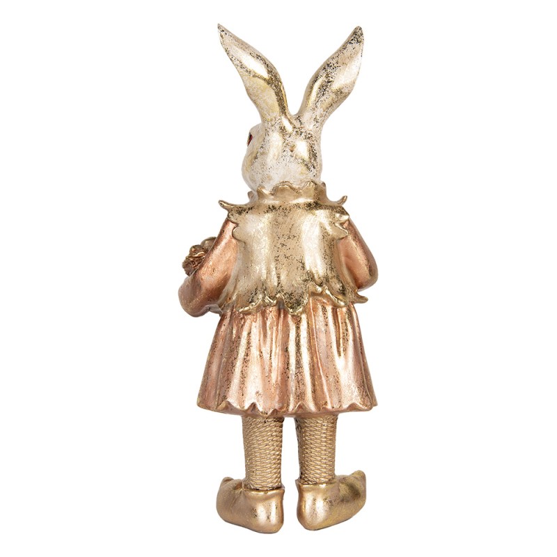 Clayre & Eef Figurine décorative Lapin 35 cm Beige Rose Plastique