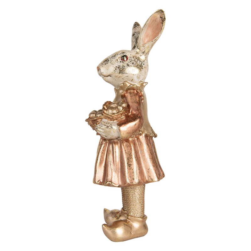 Clayre & Eef Figurine décorative Lapin 35 cm Beige Rose Plastique