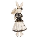 Clayre & Eef Figurine décorative Lapin 30 cm Beige Noir Plastique