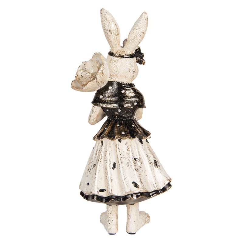 Clayre & Eef Figurine décorative Lapin 30 cm Beige Noir Plastique