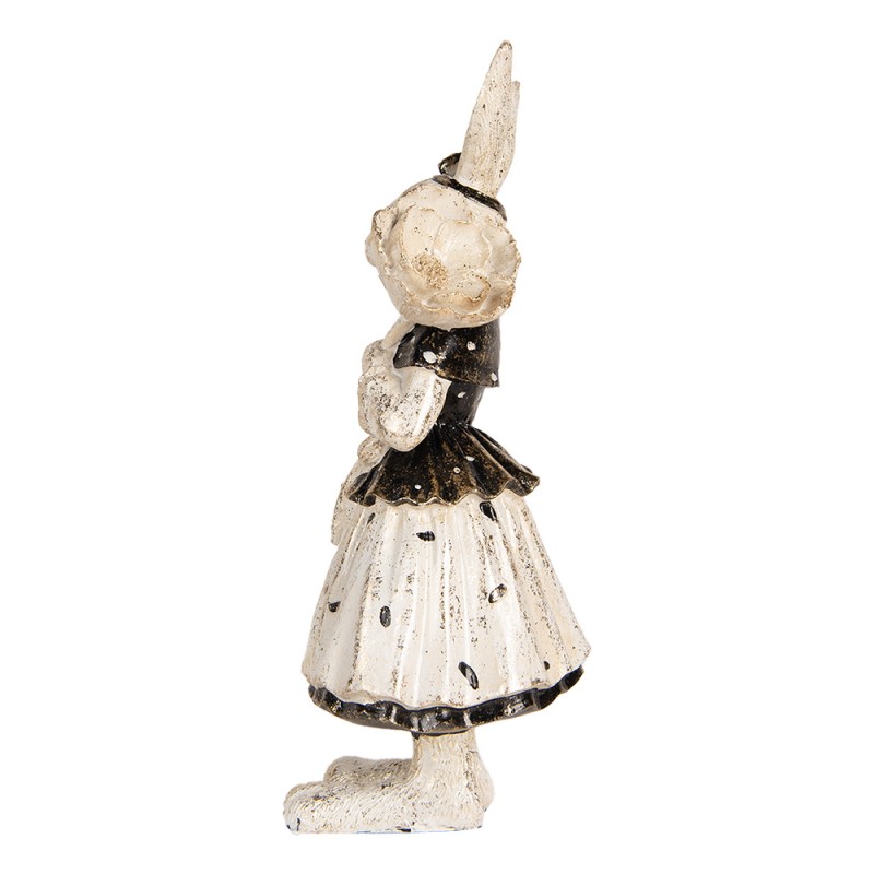 Clayre & Eef Figurine décorative Lapin 30 cm Beige Noir Plastique