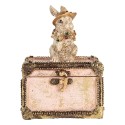 Clayre & Eef Statuetta decorativa Coniglio 12x8x16 cm Beige Rosa  Plastica