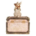 Clayre & Eef Statuetta decorativa Coniglio 12x8x16 cm Beige Rosa  Plastica