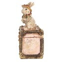 Clayre & Eef Statuetta decorativa Coniglio 12x8x16 cm Beige Rosa  Plastica