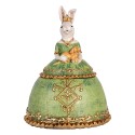 Clayre & Eef Scatola dei gioielli Coniglio 18x15x24 cm Beige Verde Plastica