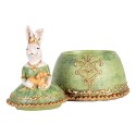 Clayre & Eef Scatola dei gioielli Coniglio 18x15x24 cm Beige Verde Plastica