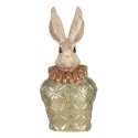 Clayre & Eef Figurine décorative Lapin 19x14x40 cm Beige Vert Plastique