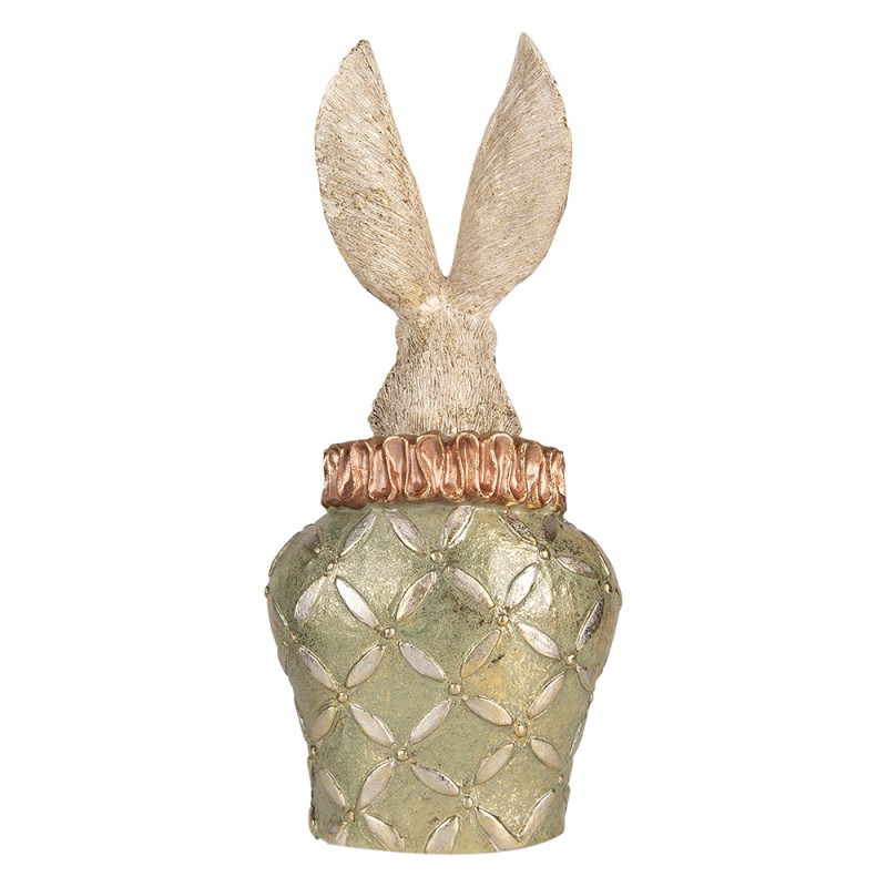 Clayre & Eef Figurine décorative Lapin 19x14x40 cm Beige Vert Plastique