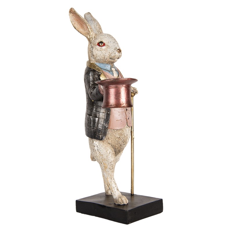 Clayre & Eef Decorative Figurine Rabbit 33 cm Beige Grey Plastic
