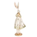 Clayre & Eef Figurine décorative Lapin 12x9x33 cm Beige Plastique