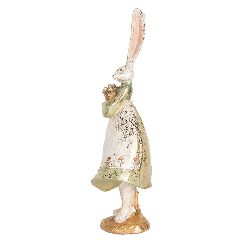Clayre & Eef Figurine décorative Lapin 12x9x33 cm Beige Plastique