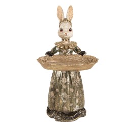 Clayre & Eef Decoratie Beeld Konijn 29 cm Beige Kunststof