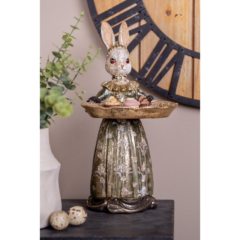 Clayre & Eef Statuetta decorativa Coniglio 29 cm Beige Plastica