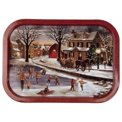 Clayre & Eef Tray 40x29x2 cm Red Winter