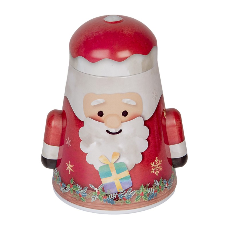 Clayre & Eef Storage tin Christmas stall 12x10x15 cm Red