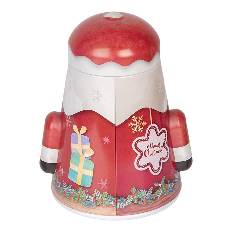 Clayre & Eef Storage tin Christmas stall 12x10x15 cm Red