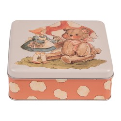 Clayre & Eef Boîte de rangement 17x17x6 cm Beige Ours