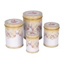 Clayre & Eef Boîte de rangement Set de 4 Ø 11 /Ø 9 /Ø 8 /Ø 6 cm Blanc