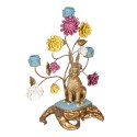 Clayre & Eef Candle holder 30x16x37 cm Gold colored Plastic Rabbit Flowers