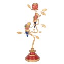 Clayre & Eef Candelabro 17x9x33 cm Rosso Plastica Pappagalli