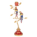 Clayre & Eef Candelabro 17x9x33 cm Rosso Plastica Pappagalli