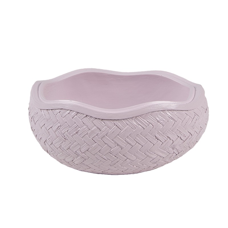 Clayre & Eef Scodella decorativa Uovo 9x13x16 cm Rosa Bianco Plastica Coniglio