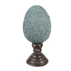 Clayre & Eef Statuetta decorativa Uovo Ø 16x34 cm Blu Plastica