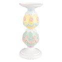 Clayre & Eef Candelabro Ø 10x22 cm Bianco Plastica