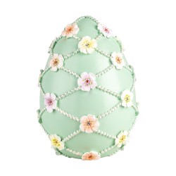 Clayre & Eef Decoratie Beeld Ei Ø 16x21 cm Groen Kunststof