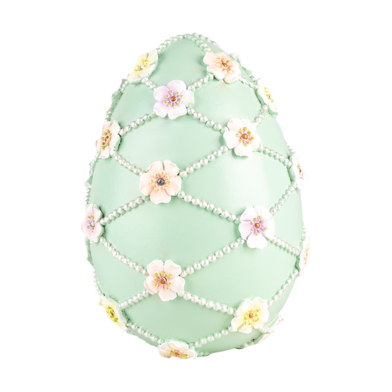 Clayre & Eef Figurine décorative Œuf Ø 16x21 cm Vert Plastique