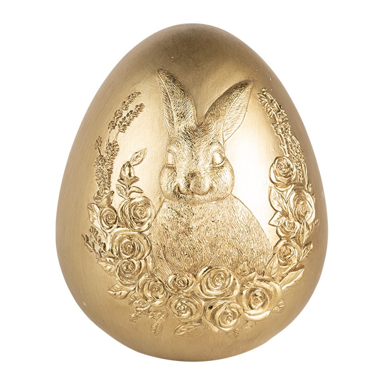 Clayre & Eef Decorative Figurine Egg Ø 17x21 cm Gold colored Plastic
