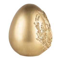 Clayre & Eef Dekorationsfigur Ei Ø 17x21 cm Goldfarbig Kunststoff